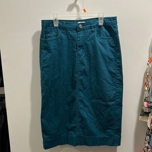 super cute, teal jean skirt! great condition!